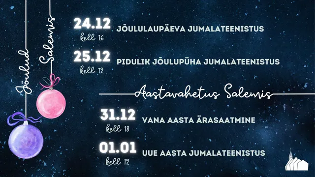 Jõuluaja jumalateenistused Salemis