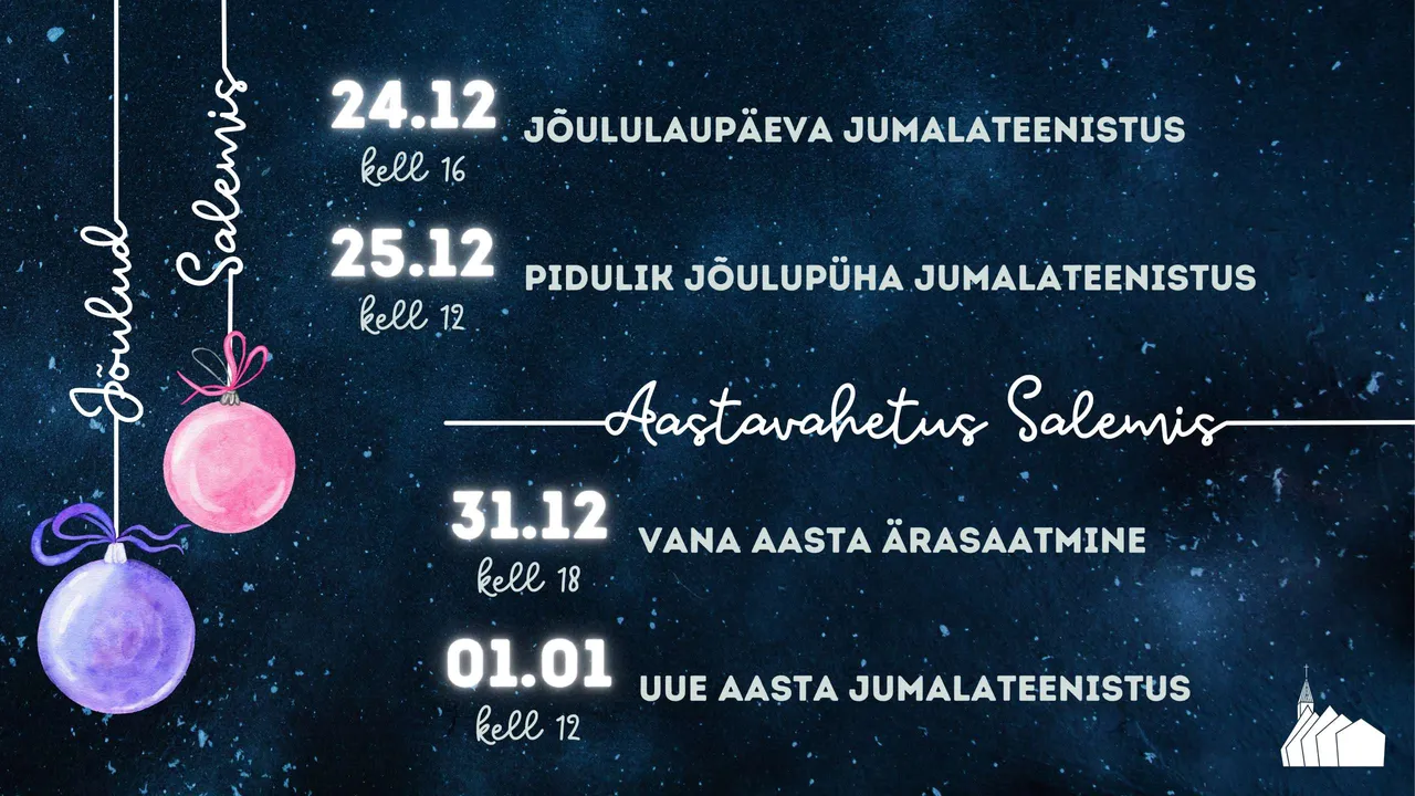 Jõuluaja jumalateenistused Salemis